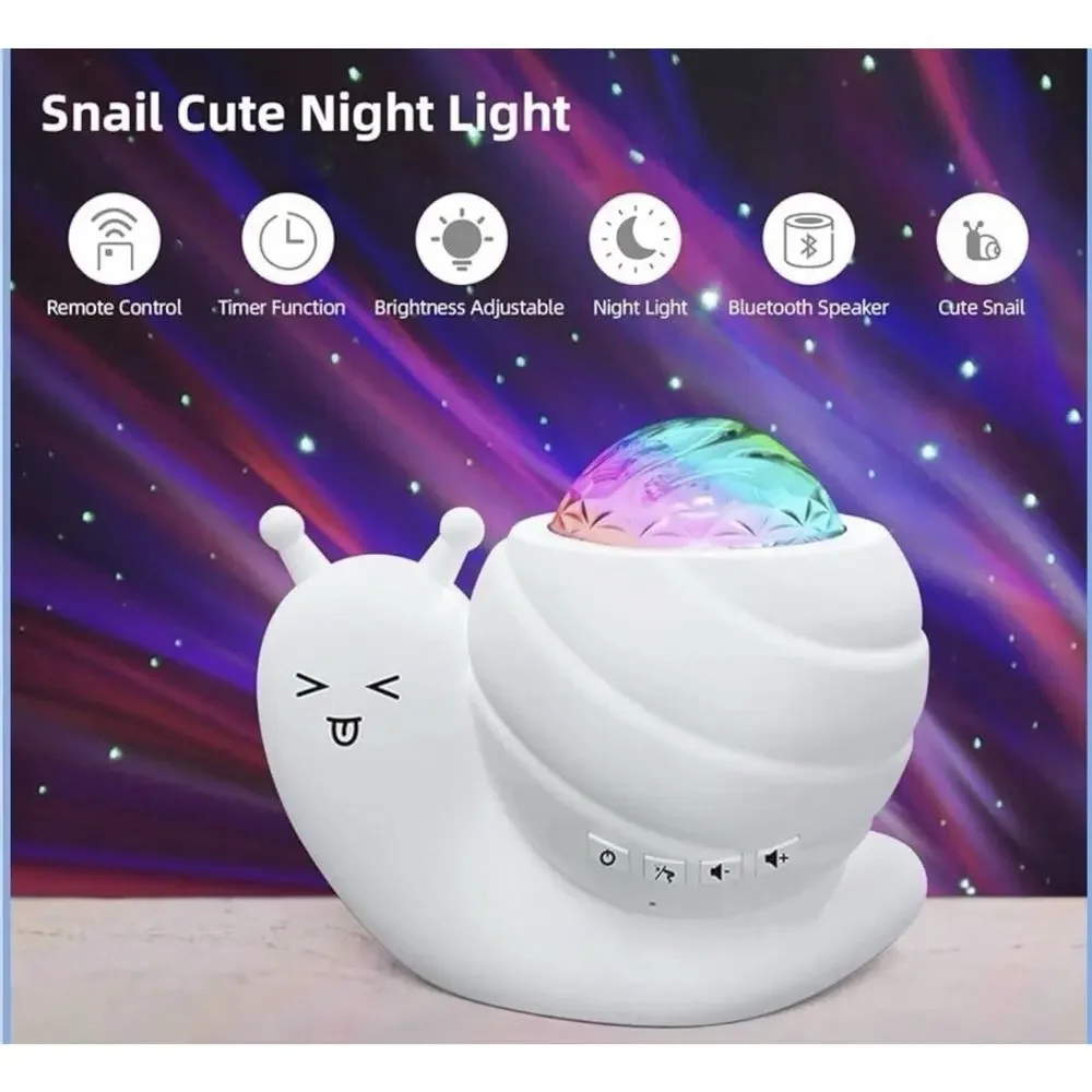 Snail Music Lamp Musical‎ Star Galaxy Projector Light, LED Night Light Lamp Blue